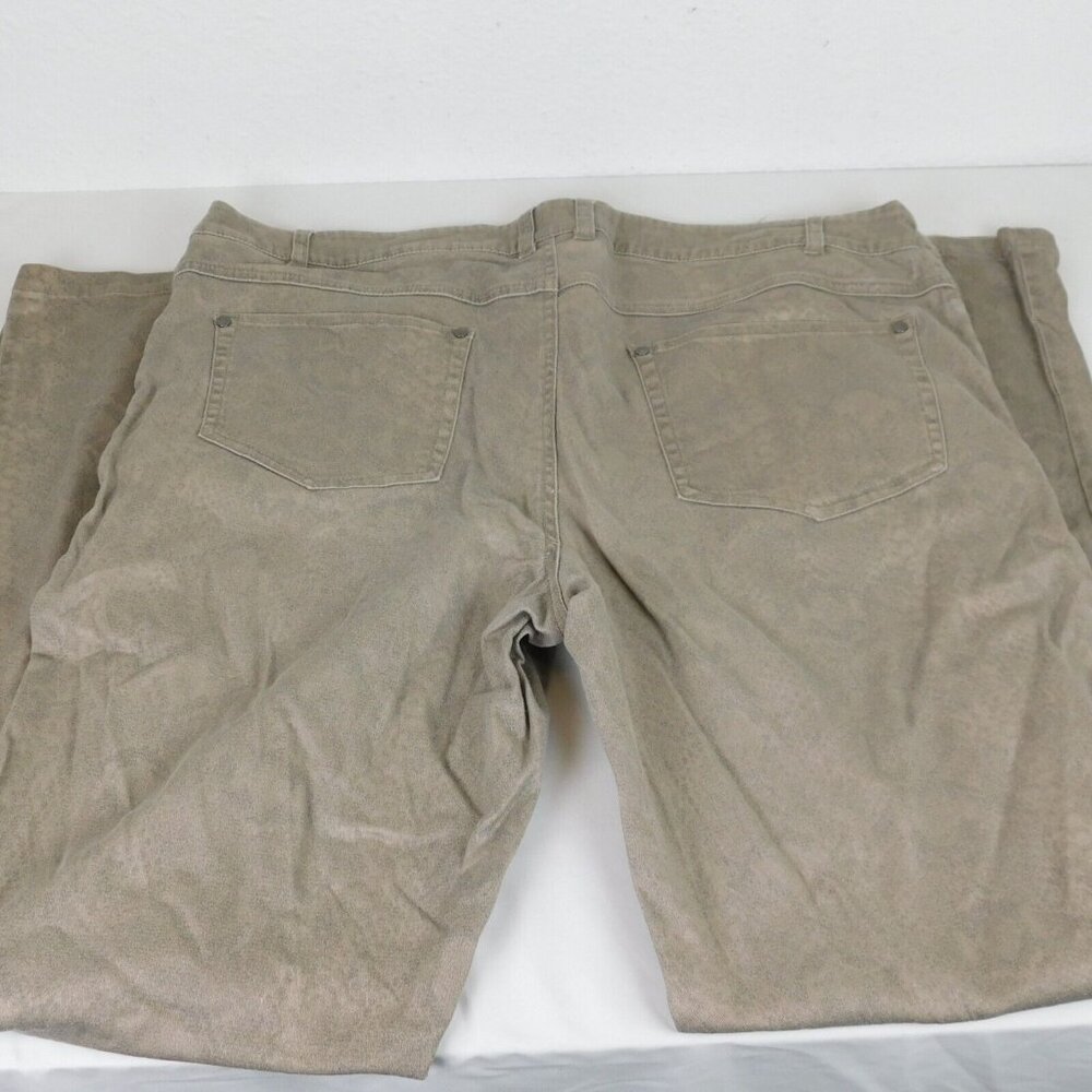 Tribal Brand Women Size 14 Pants Taupe Straight Cut Snake Skin Print Metallic - Picture 3 of 10